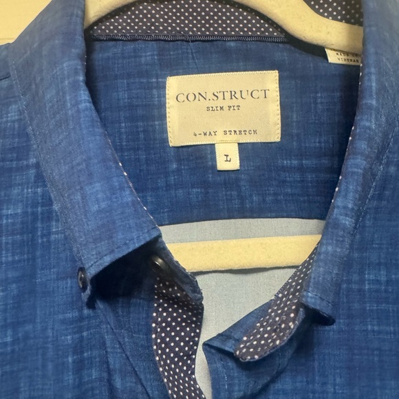 Construct Slim Fit Four-Way Stretch Performance Chambray Shirt - Picture 7 of 15